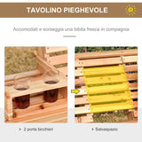 easycomfort easycomfort dondolo sospeso 3 posti in legno con tavolino pieghevole e portabicchieri ean 8055776910956