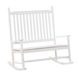 easycomfort easycomfort sedia a dondolo panchina da giardino 2 posti con schienale alto e braccioli in legno 117x85x120cm bianco ean 8055776914527