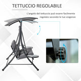 easycomfort easycomfort dondolo 3 posti da giardino o balcone con tettuccio e 2 tavolini ean 8055776912028