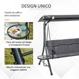 easycomfort easycomfort dondolo 3 posti da giardino o balcone con tettuccio e 2 tavolini ean 8055776912028