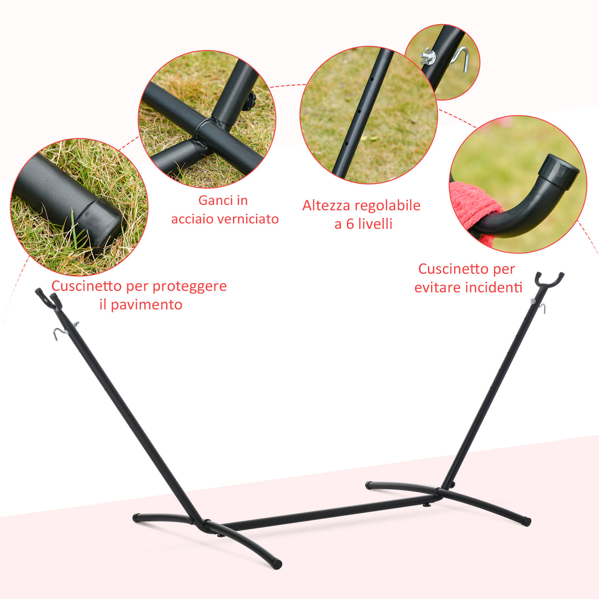 easycomfort easycomfort amaca da giardino autoportante in acciaio e cotone multicolor ean 8054144135168