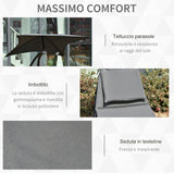 easycomfort easycomfort lettino a dondolo da giardino sdraio prendisole per esterno con seduta imbottita e tettuccio grigio 185x100x190cm ean 8055776914398