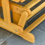 easycomfort easycomfort panchina a dondolo da giardino e terrazza per 2 persone con braccioli 124x76x95cm legno naturale ean 8055776915203