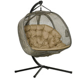 easycomfort easycomfort poltrona sospesa 2 posti per giardino e casa con struttura in acciaio e cuscino 132x126x172cm