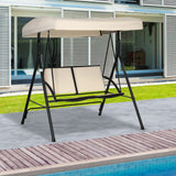 easycomfort easycomfort dondolo a 2 posti da giardino con tettuccio regolabile 140x118x162cm beige