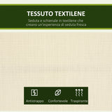 easycomfort easycomfort dondolo a 2 posti da giardino con tettuccio regolabile 140x118x162cm beige