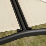 easycomfort easycomfort dondolo a 2 posti da giardino con tettuccio regolabile 140x118x162cm beige