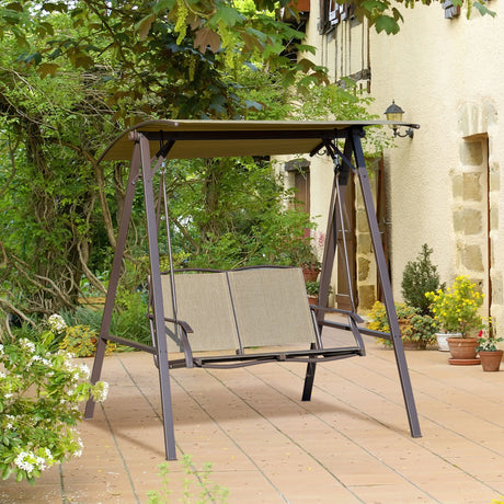 easycomfort easycomfort dondolo da giardino 2 posti con tettuccio regolabile e seduta traspirante 147x125x170cm