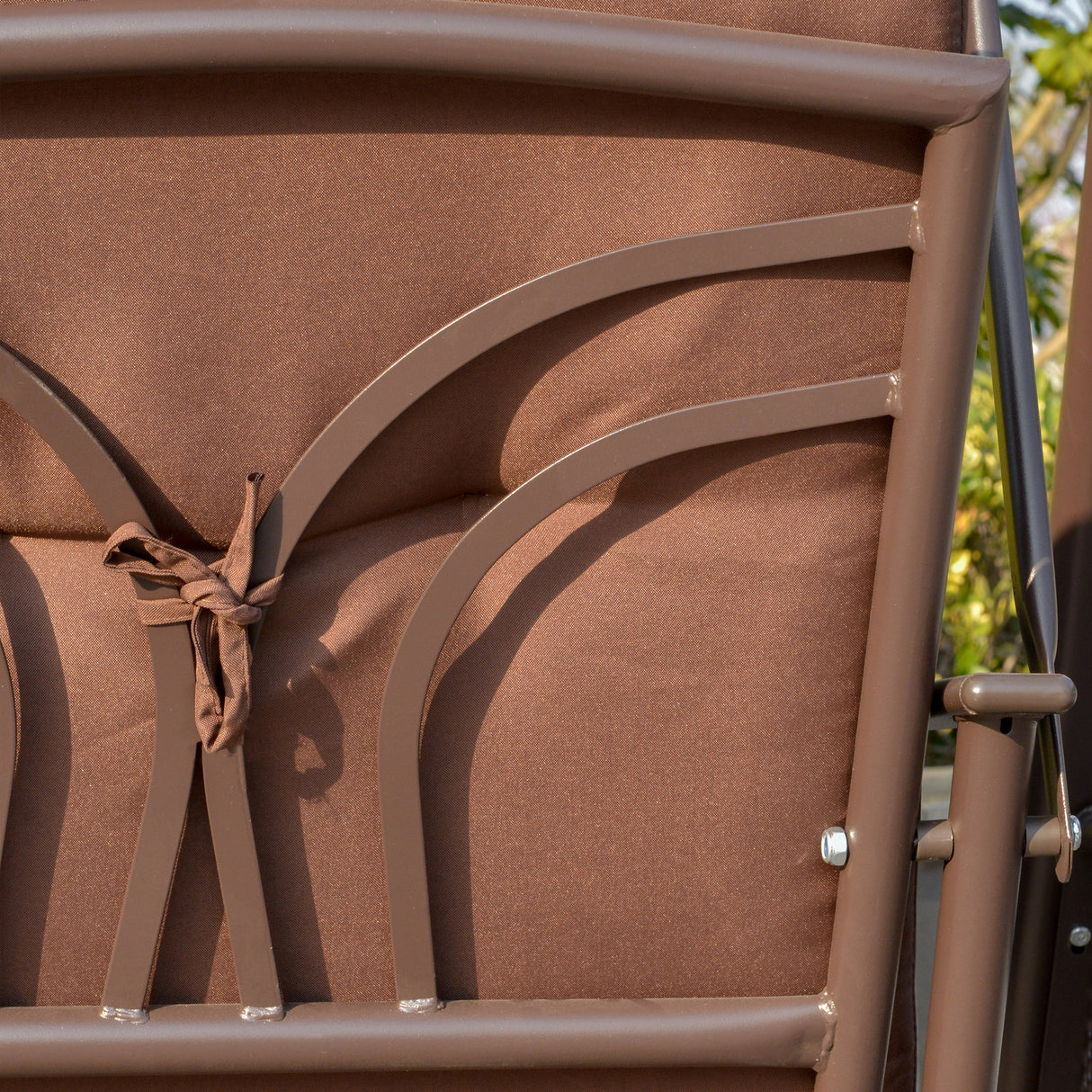 easycomfort easycomfort dondolo da giardino 2 posti con tettuccio regolabile e porta bicchieri 157x118x180 cm marrone