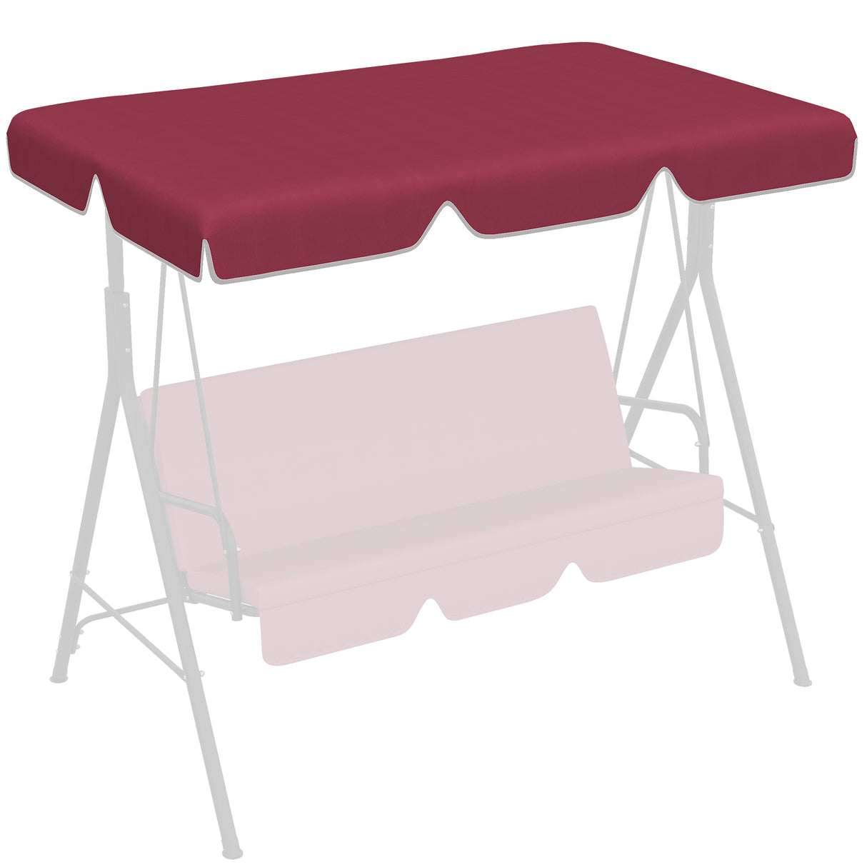 easycomfort easycomfort tettuccio di ricambio per dondolo in poliestere con protezione uv50 192x144cm rosso