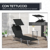 easycomfort easycomfort sdraio prendisole con tettuccio pieghvole schienale reclinabile nero ean 8054111842884