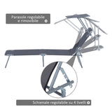 easycomfort easycomfort sdraio prendisole con tettuccio pieghvole schienale reclinabile grigio ean 8054111841856