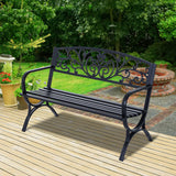 easycomfort easycomfort panchina da giardino esterno panchina in acciaio panca da giardino 2 posti in metallo nero ean 8054144131375