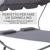 easycomfort easycomfort lettino sdraio prendisole matrimoniale con tettuccio regolabile grigio ean 8054144137810