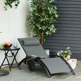 easycomfort easycomfort sdraio da giardino reclinabile su 5 livelli con cuscino rimovibile in alluminio e texteline grigio ean 8054144137124