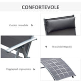 easycomfort easycomfort sdraio prendisole relax reclinabile pieghevole con cuscino giardino grigio ean 8054144132914