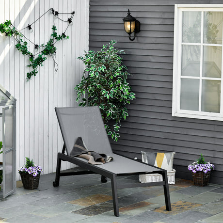 easycomfort offerta limitata lettino sdraio prendisole pieghevole con materassino in textilene colore grigio chiaro