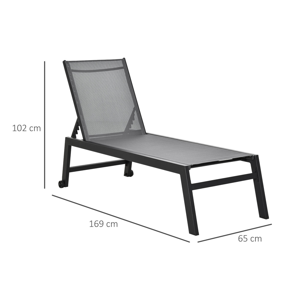 easycomfort offerta limitata lettino sdraio prendisole pieghevole con materassino in textilene colore grigio chiaro