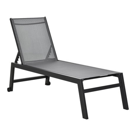 easycomfort offerta limitata lettino sdraio prendisole pieghevole con materassino in textilene colore grigio chiaro