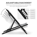 easycomfort easycomfort set 2 sedie poltrona sdraio da esterni pieghevoli e reclinabili in alluminio grigio 96 5 x 58 x 91 5cm