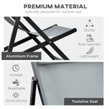 easycomfort easycomfort set 2 sedie poltrona sdraio da esterni pieghevoli e reclinabili in alluminio grigio 96 5 x 58 x 91 5cm