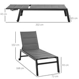 easycomfort easycomfort sdraio da giardino reclinabile su 5 livelli rivestimento imbottito alluminio e texteline grigio ean 8055776913391