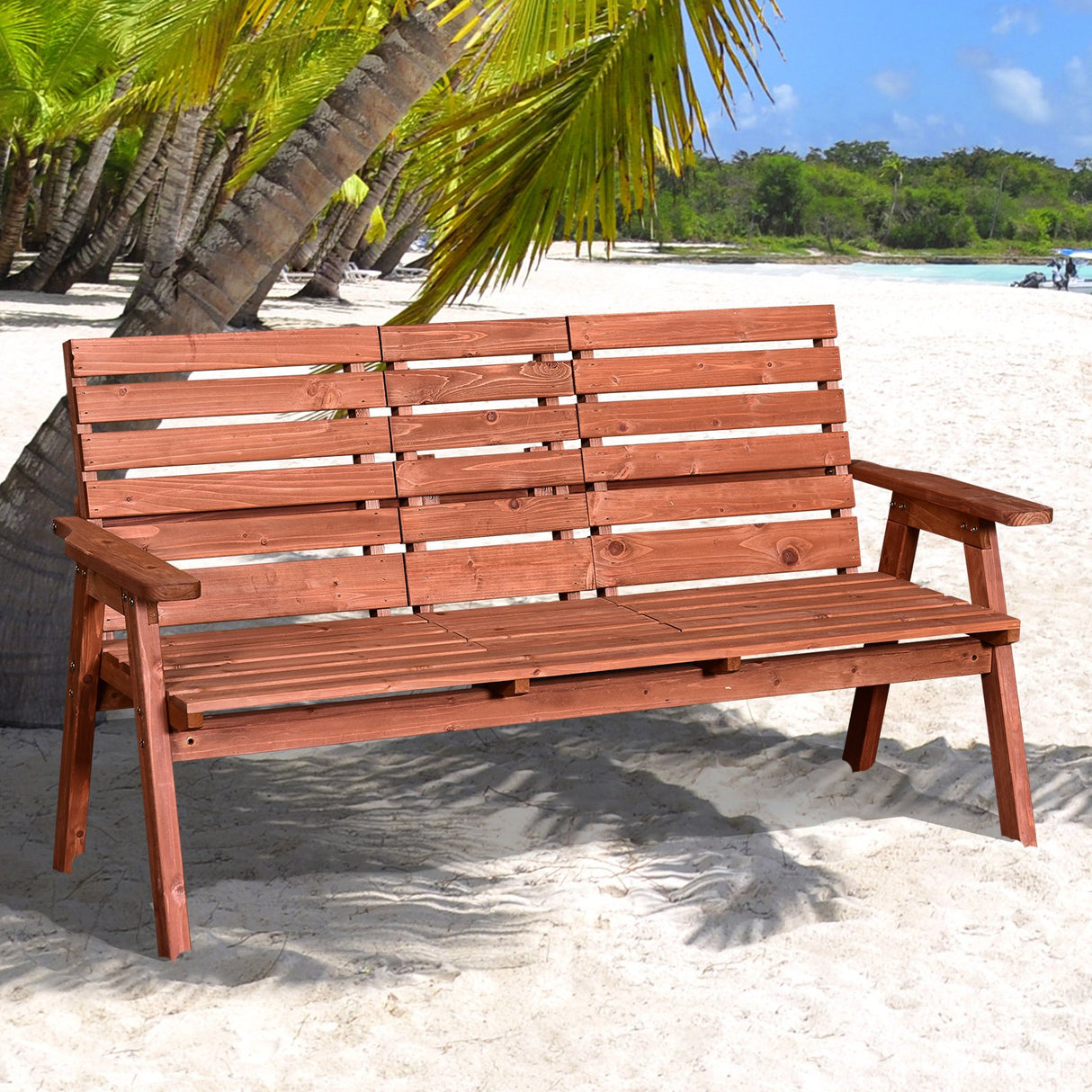 easycomfort easycomfort panchina da giardino in legno di abete 2 o 3 posti tavolino convertibile in seduta 160x70x85cm aosom italy ean 8055776911878