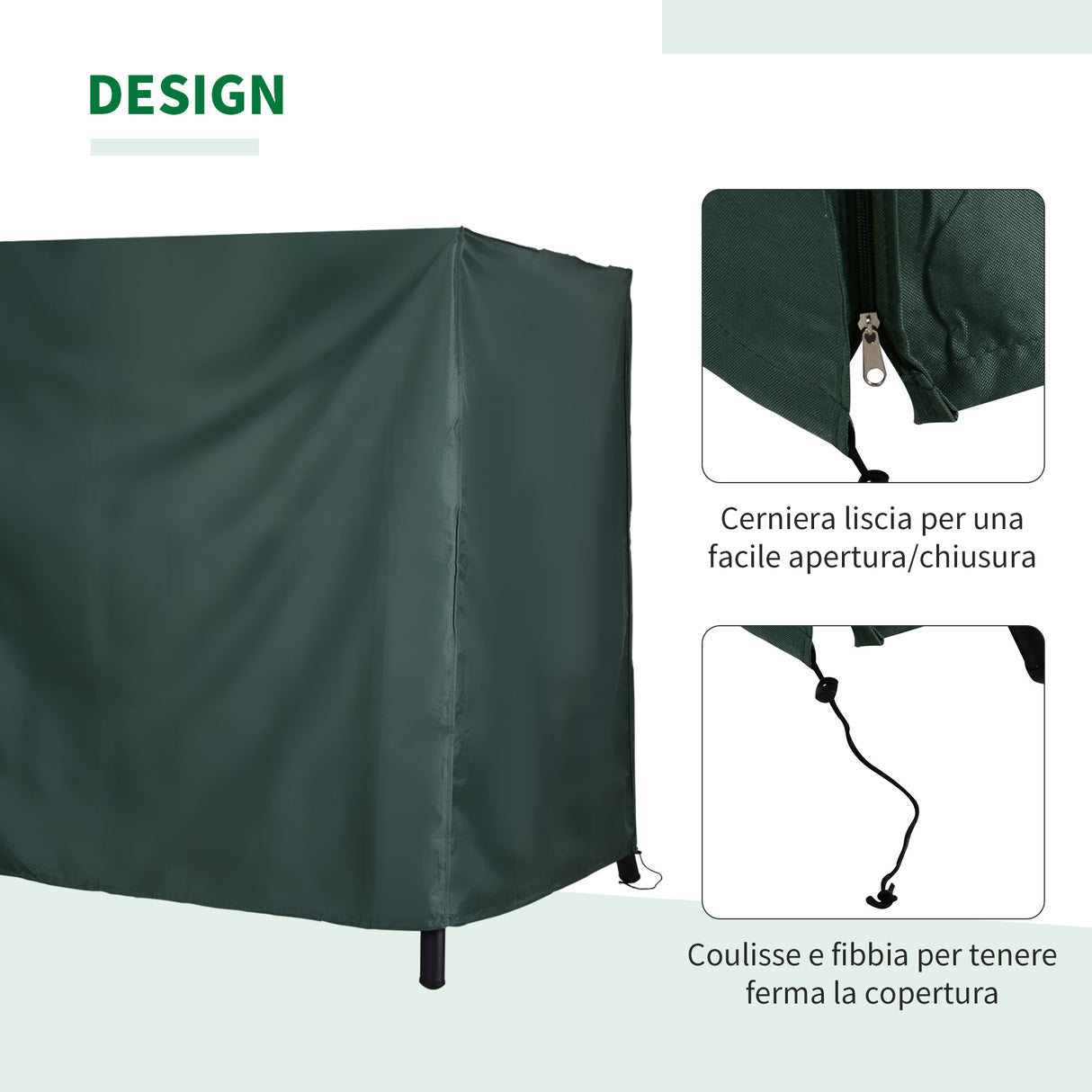easycomfort easycomfort telo di copertura per dondolo in tessuto oxford impermeabile 177x114x152cm