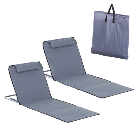 easycomfort easycomfort set 2 materassini da spiaggia pieghevoli con schienale regolabile grigio ean 8054111844239