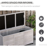 easycomfort easycomfort panca contenitore in legno di abete cassapanca da esterno con piedini antiscivolo 127x56x60cm grigio ean 8054144138497