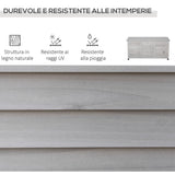 easycomfort easycomfort panca contenitore in legno di abete cassapanca da esterno con piedini antiscivolo 127x56x60cm grigio ean 8054144138497