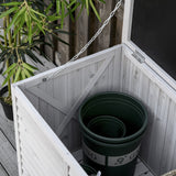 easycomfort easycomfort panca contenitore in legno di abete cassapanca da esterno con piedini antiscivolo 127x56x60cm grigio ean 8054144138497