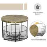 easycomfort easycomfort set di 2 tavolini da giardino in metallo con ceste arredamento da esterno stile industriale nero ean 8055776910338