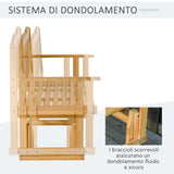 easycomfort easycomfort panchina da giardino a dondolo 2 posti con braccioli in legno di abete ean 8055776913285