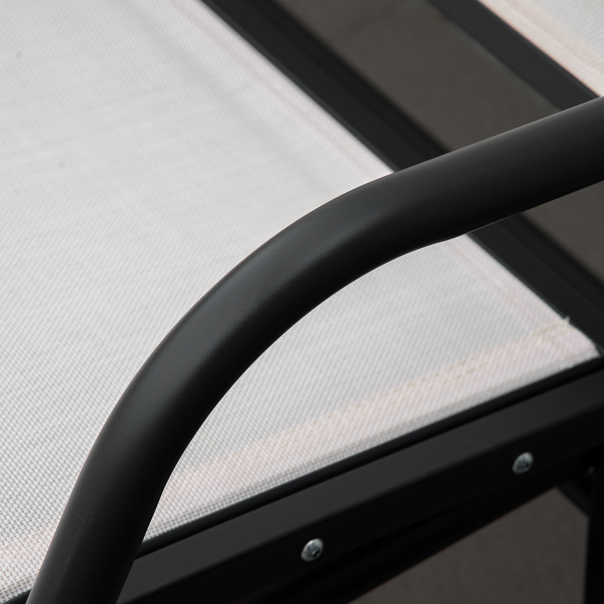 easycomfort easycomfort panchina a dondolo da giardino a 3 posti in metallo e tessuto a rete traspirante 151x75x85cm beige