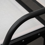 easycomfort easycomfort panchina a dondolo da giardino a 3 posti in metallo e tessuto a rete traspirante 151x75x85cm beige