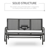 easycomfort easycomfort panchina a dondolo da giardino a 3 posti in metallo e tessuto a rete traspirante 151x75x85cm grigio