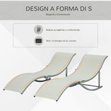 easycomfort easycomfort set 2 sdraio da giardino pieghevoli lettino prendisole in alluminio e texteline beige 61x165x63cm ean 8055776911137