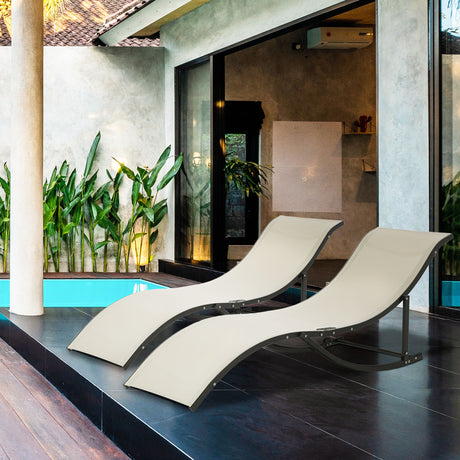 easycomfort easycomfort set 2 sdraio da giardino pieghevoli lettino prendisole in alluminio e textilene 61x165x63cm