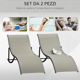 easycomfort easycomfort set 2 sdraio da giardino pieghevoli lettino prendisole in alluminio e textilene 61x165x63cm