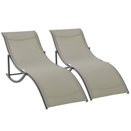 easycomfort easycomfort set 2 sdraio da giardino pieghevoli lettino prendisole in alluminio e textilene 61x165x63cm