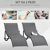easycomfort easycomfort set 2 sdraio da giardino pieghevoli lettino prendisole in alluminio e textilene 61x165x63cm