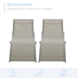 easycomfort easycomfort set 2 sdraio da giardino pieghevoli lettino prendisole in alluminio e textilene 61x165x63cm
