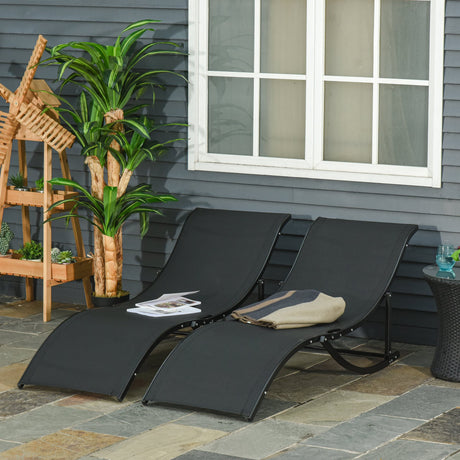 easycomfort easycomfort set 2 sdraio da giardino pieghevoli lettino prendisole in alluminio e textilene 61x165x63cm