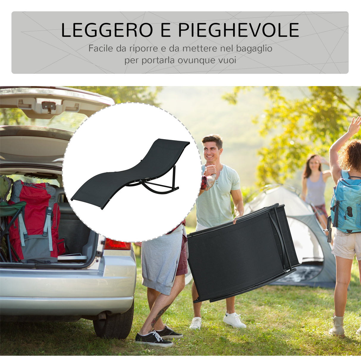 easycomfort easycomfort set 2 sdraio da giardino pieghevoli lettino prendisole in alluminio e textilene 61x165x63cm