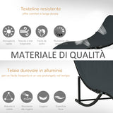 easycomfort easycomfort set 2 sdraio da giardino pieghevoli lettino prendisole in alluminio e textilene 61x165x63cm