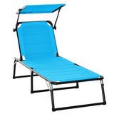 easycomfort easycomfort lettino prendisole sdraio da giardino pieghevole con tettuccio e schienale regolabile blu ean 8055776913773