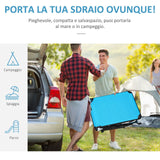 easycomfort easycomfort lettino prendisole sdraio da giardino pieghevole con tettuccio e schienale regolabile blu ean 8055776913773