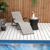 easycomfort easycomfort lettino prendisole pieghevole ergonomico da esterno in metallo e tessuto a rete 170x62x68cm grigio