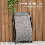 easycomfort easycomfort lettino prendisole pieghevole ergonomico da esterno in metallo e tessuto a rete 170x62x68cm grigio